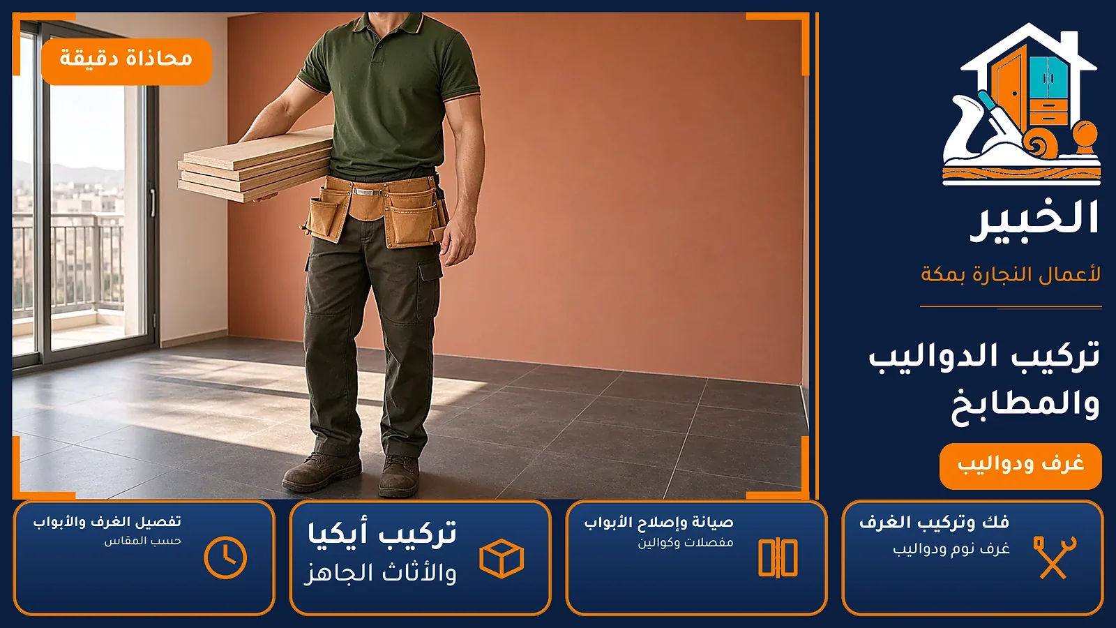 تركيب الدواليب والمطابخ في الفيصلية بمكة — الخبير لأعمال النجارة بمكة