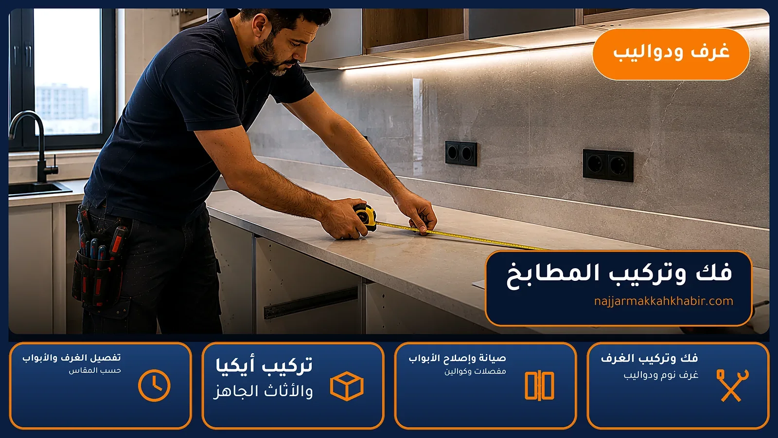 فك وتركيب المطابخ في المرسلات بمكة — الخبير لأعمال النجارة بمكة