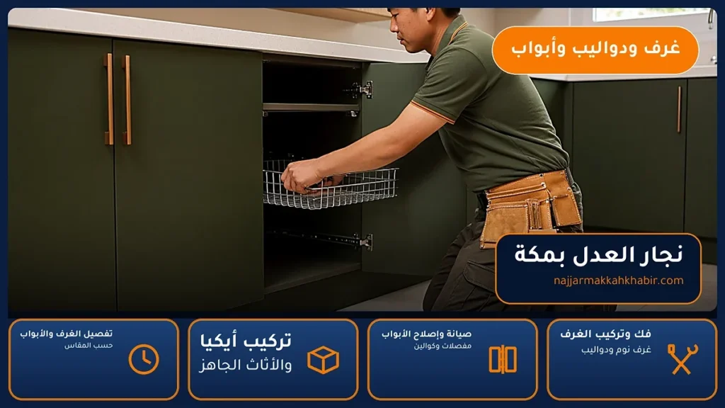 نجار العدل بمكة – 0546707423 – تركيب أثاث أيكيا وصيانة المفصلات والكوالين — الخبير لأعمال النجارة بمكة