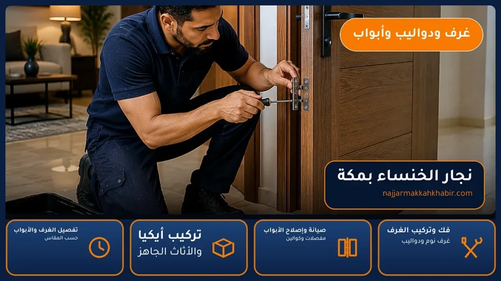 نجار الخنساء بمكة – 0546707423 – تركيب أثاث أيكيا وصيانة المفصلات والكوالين — الخبير لأعمال النجارة بمكة