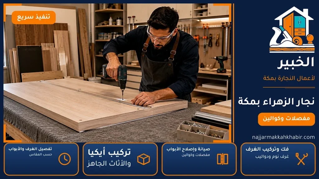 نجار الزهراء بمكة – 0546707423 – تركيب أثاث أيكيا وصيانة المفصلات والكوالين — الخبير لأعمال النجارة بمكة