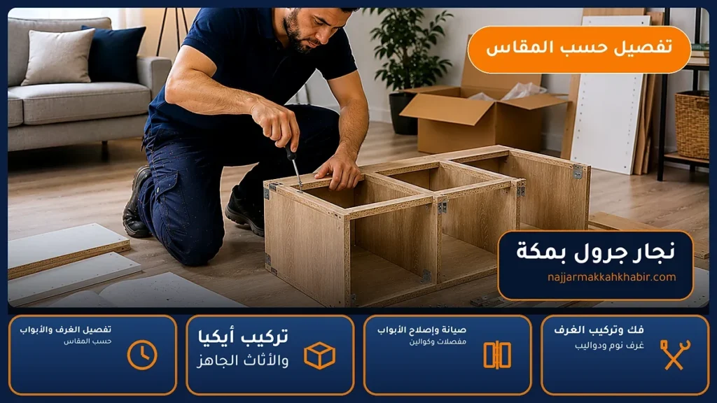 نجار جرول بمكة – 0546707423 – تركيب أثاث أيكيا وصيانة المفصلات والكوالين — الخبير لأعمال النجارة بمكة