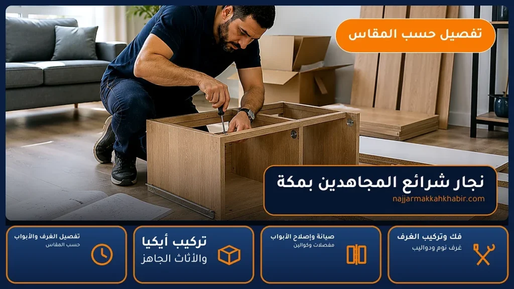 نجار شرائع المجاهدين بمكة – 0546707423 – فك وتركيب الغرف والدواليب وإصلاح الأبواب — الخبير لأعمال النجارة بمكة