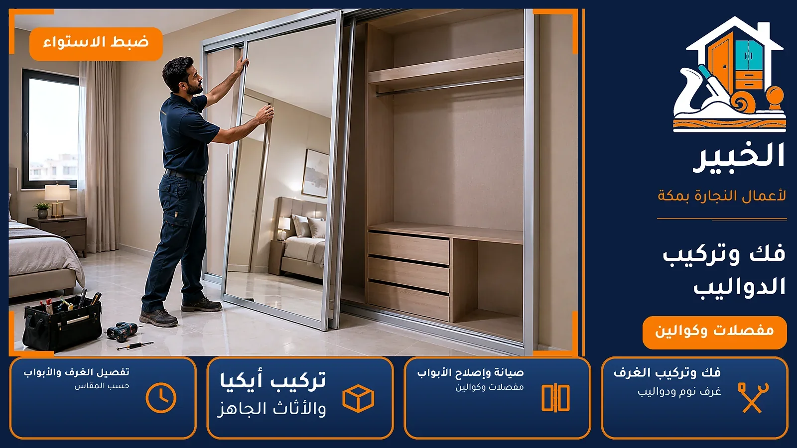 فك وتركيب الدواليب في الحجون بمكة — الخبير لأعمال النجارة بمكة