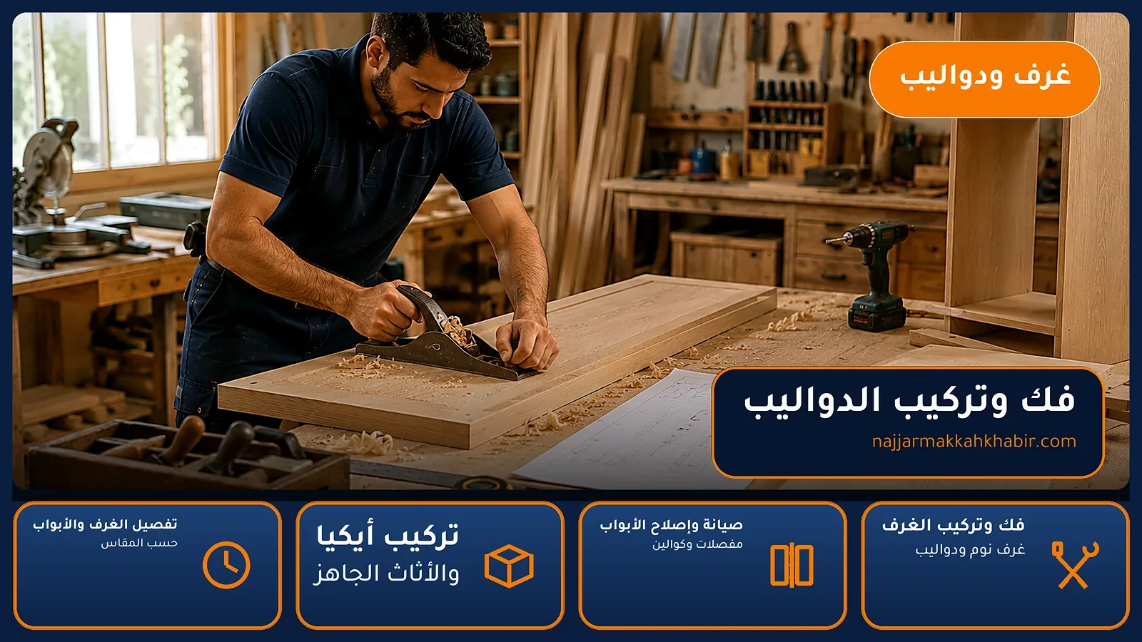 فك وتركيب الدواليب في النوارية بمكة — الخبير لأعمال النجارة بمكة